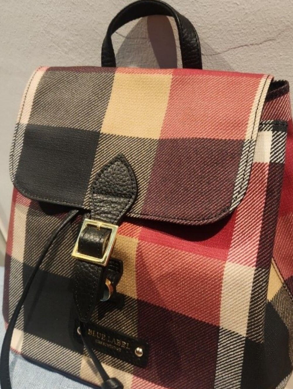 Burberry Blue Label Crestbridge Check PVC Backpack/Euc